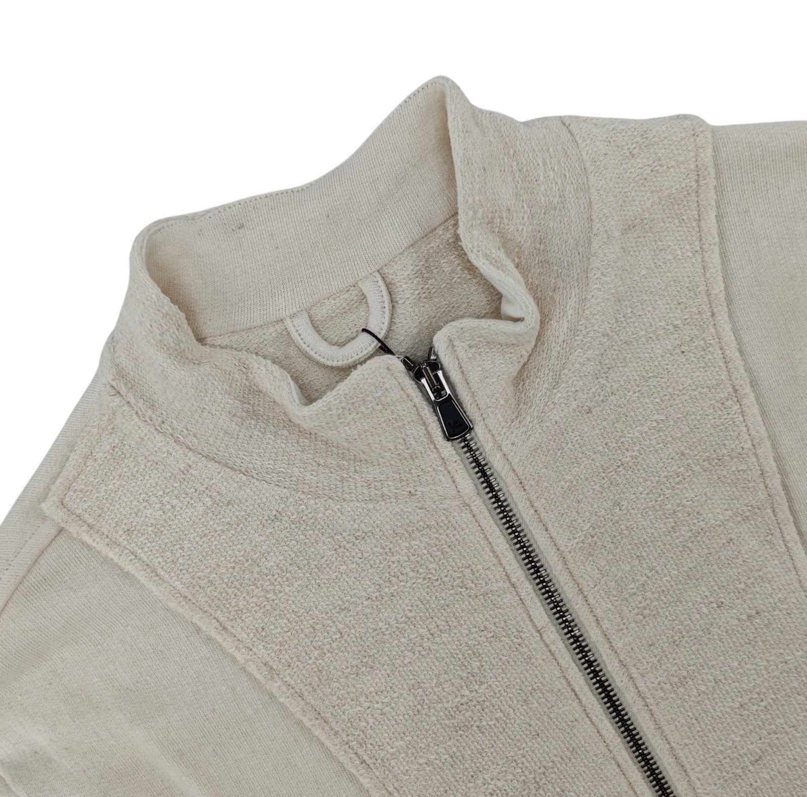 $1950 ISAIA Ivory Zip Tracksuit Jogging Short Pant Cotton - Hemp - Linen Size M