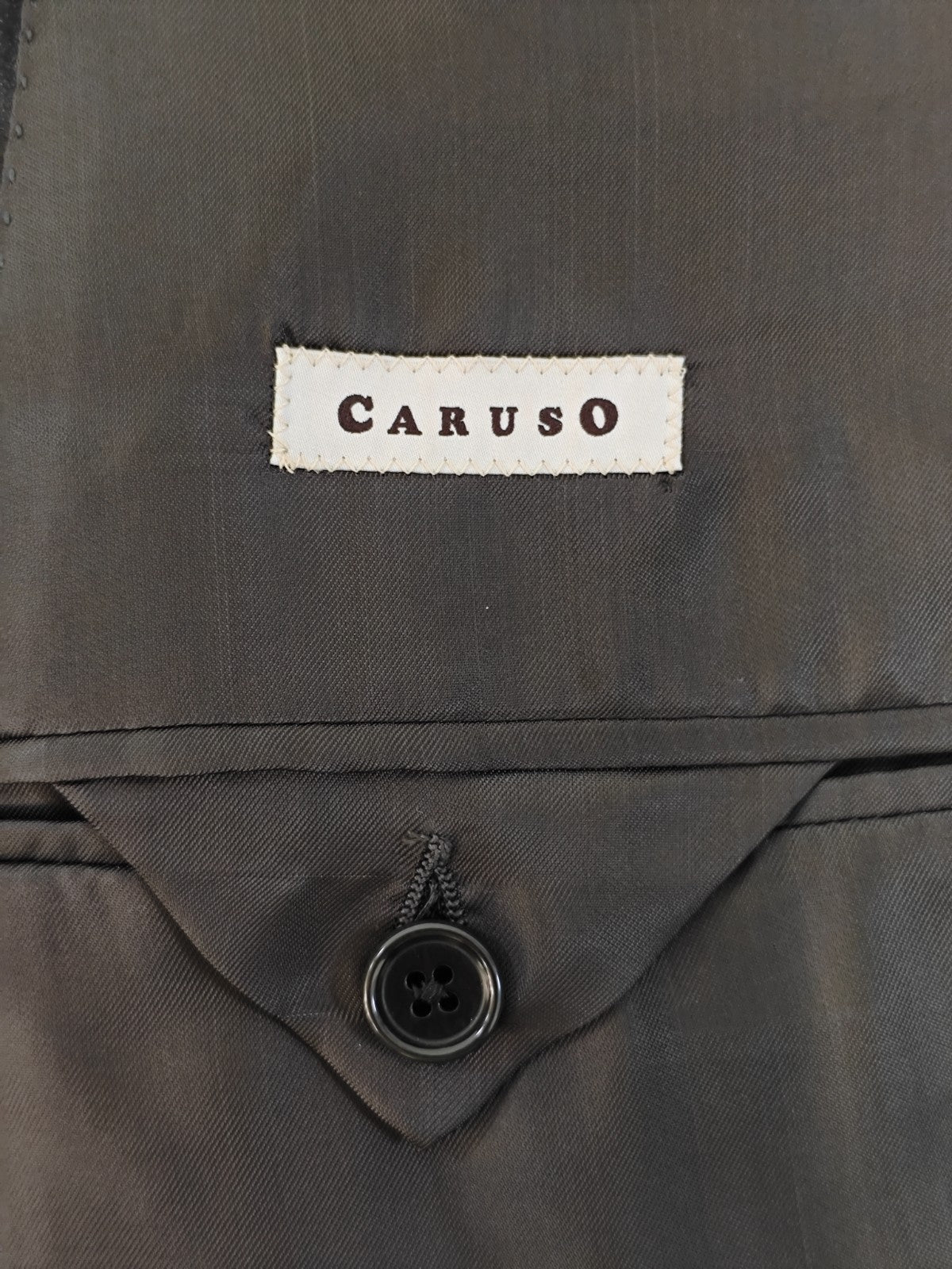 $2200 RAFFAELE CARUSO Gray Solid Suit LORO PIANA Wool Super 150's