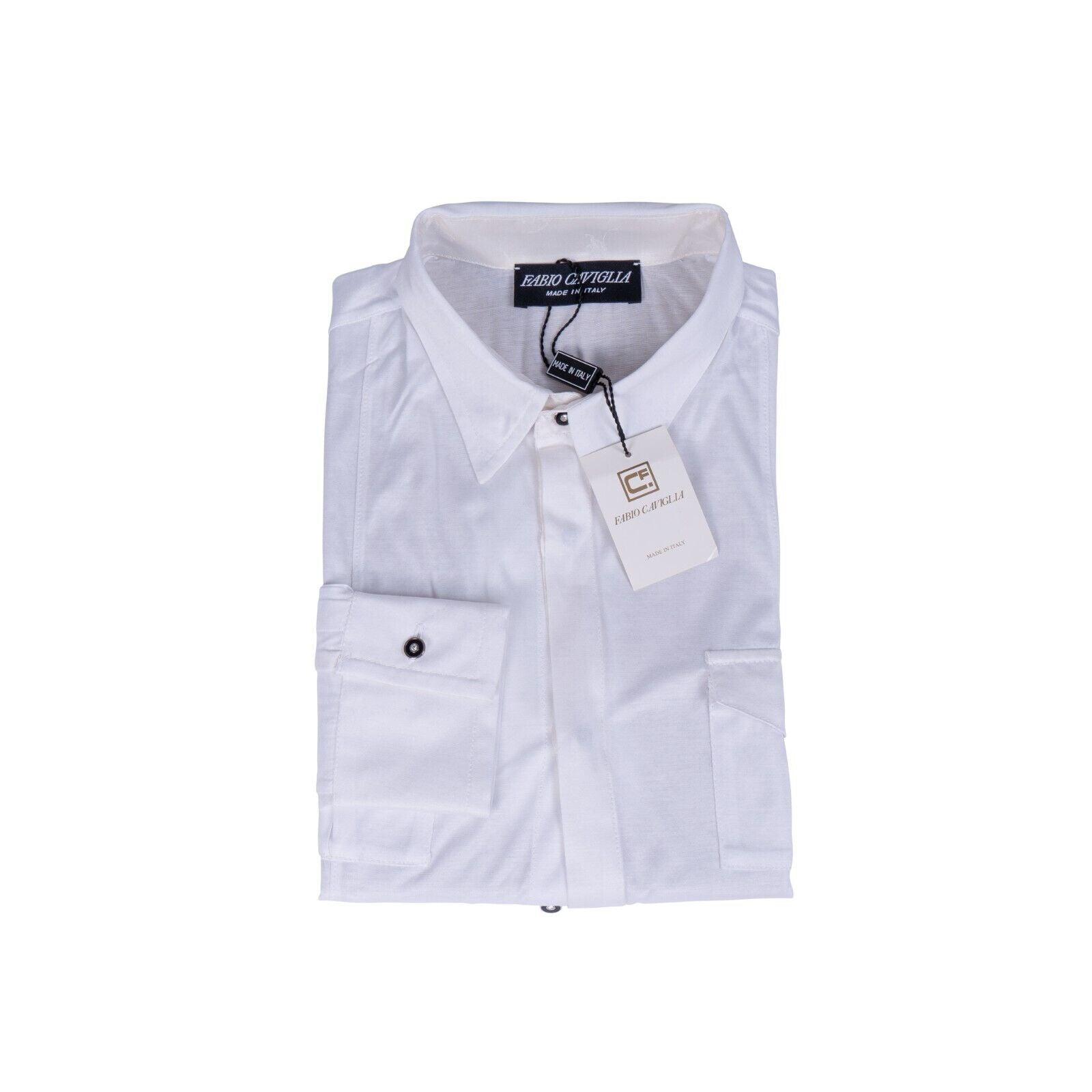 950$ FABIO CAVIGLIA by Gerlin Shirt Cotton + Silk Details Size M  BIJAN