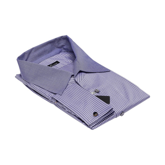 690$ GERLIN X AVI ROSSINI Shirt Violet Jacquard ALUMO Cotton ZILLI
