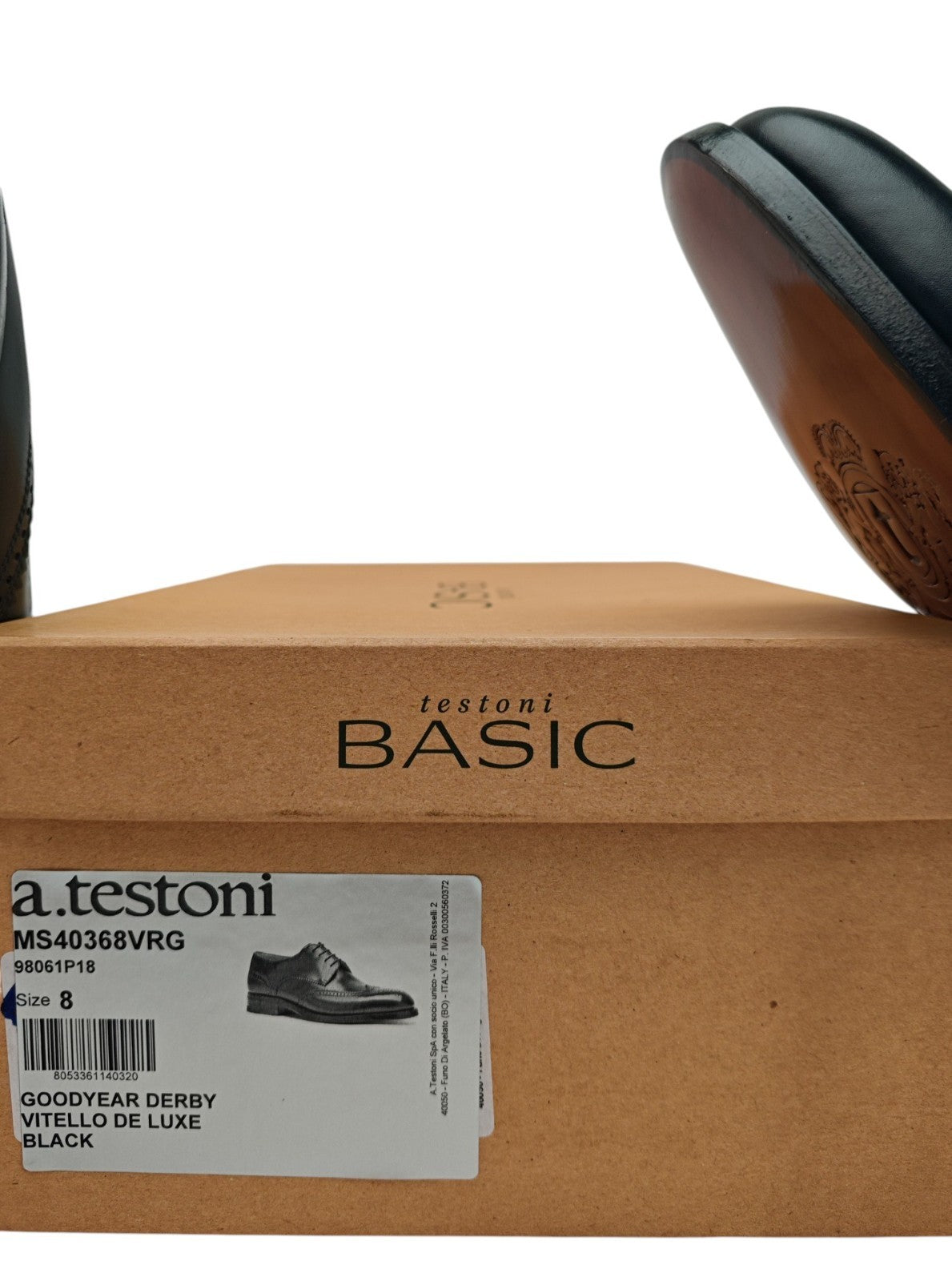 1350$ TESTONI GOODYEAR Construction Shoes Lux Calf Black 8 UK / 9 US / 42 IT