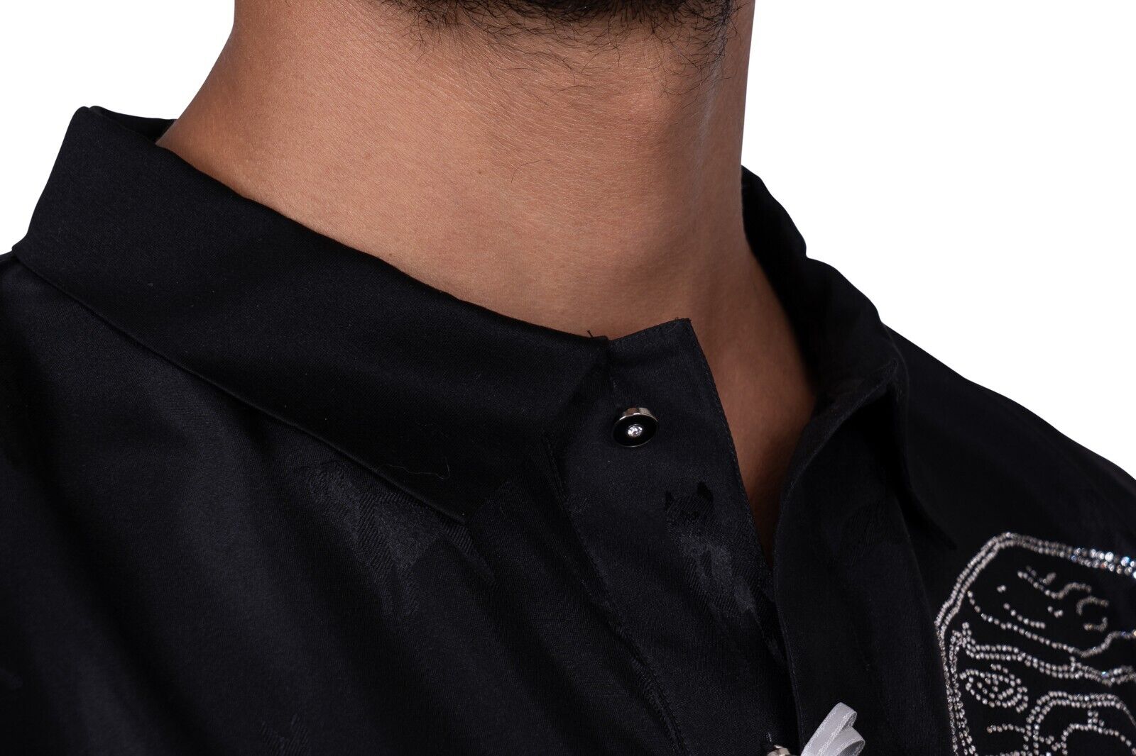 1600$ FABIO CAVIGLIAShirt Swarovski Silk / Cotton Lisle Size M