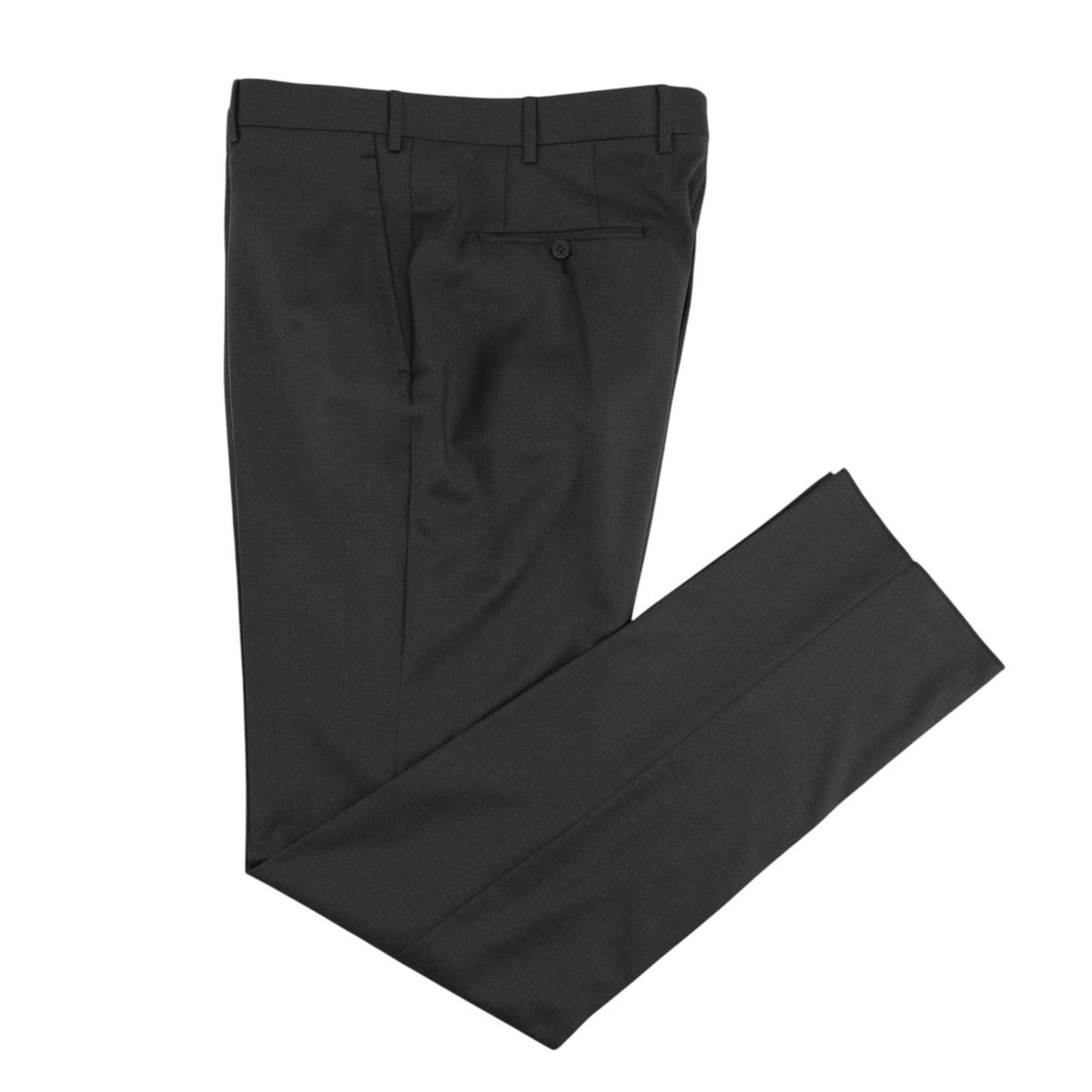 $7120 ISAIA NAPOLI "Gregorio" Dark Gray Suit Hand-Sewn Fine Wool Aquaspider