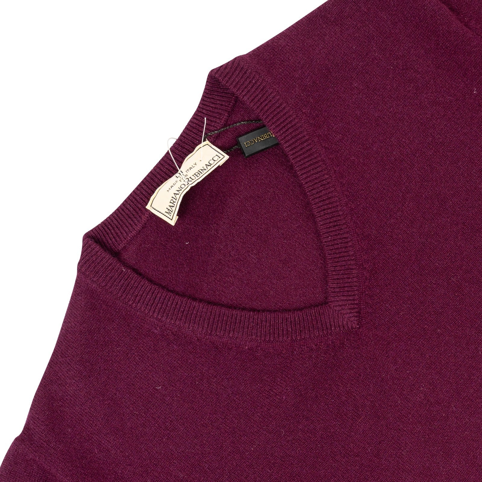 750$ RUBINACCI NAPOLI Eggplant Sweater V-Neck 100% Cashmere 38 US / 48 EU