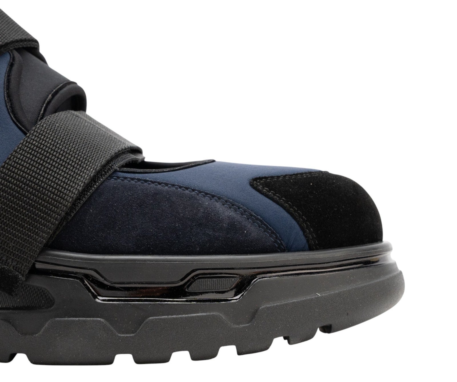 1450$ GIORGIO ARMANI Sneakers Shoes Strapped Blue Black Suede 10 UK 11 US 44 IT