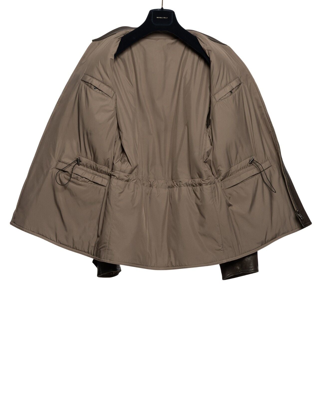$2200 BOGLIOLI Dark Brown Jacket Coat Padded 100% Leather 40 US / 50 EU