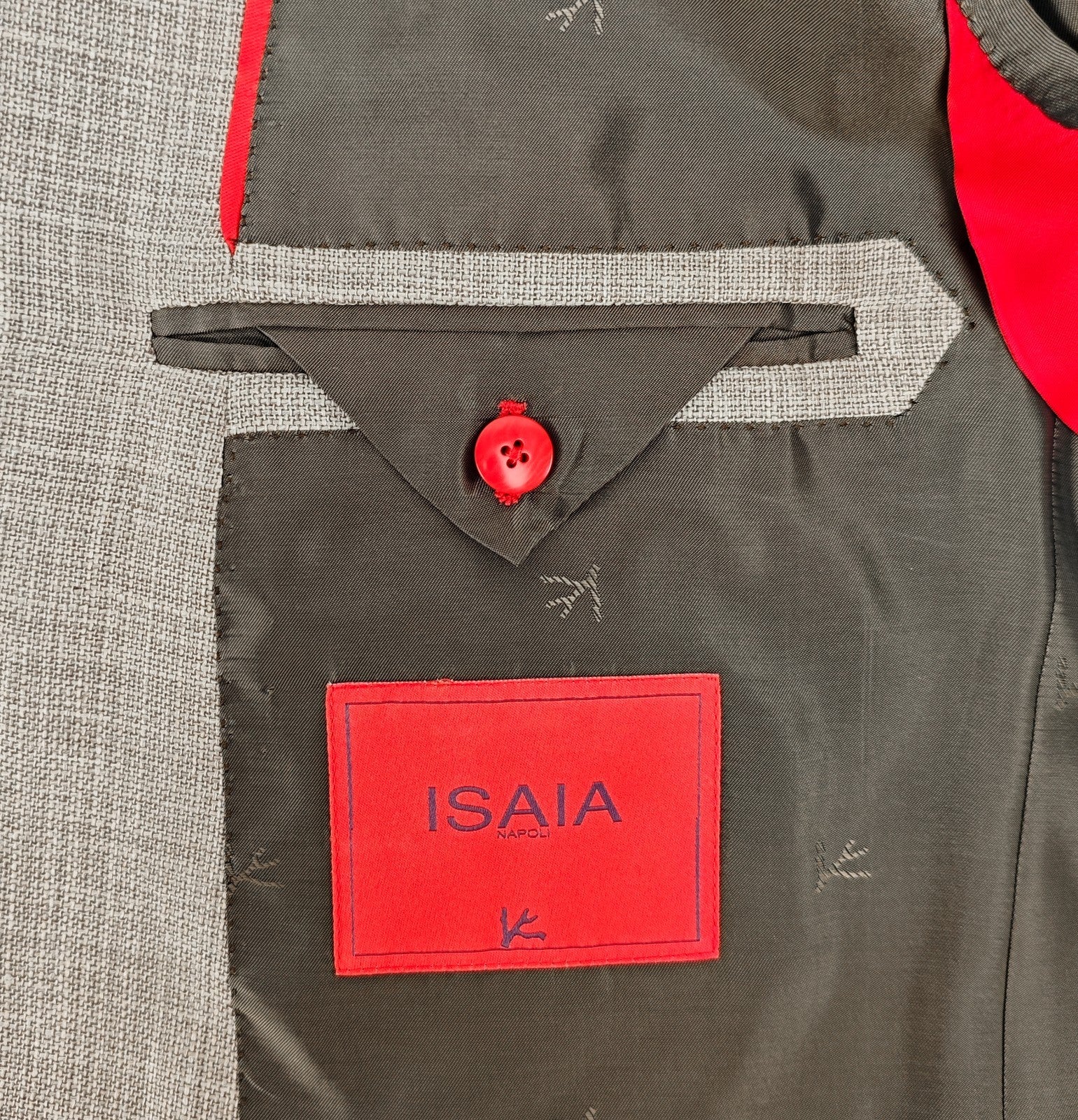 $6200 ISAIA NAPOLI "Capri" Gray Beige Sport Coat Wool SIlk Linen 42 US / 52 EU