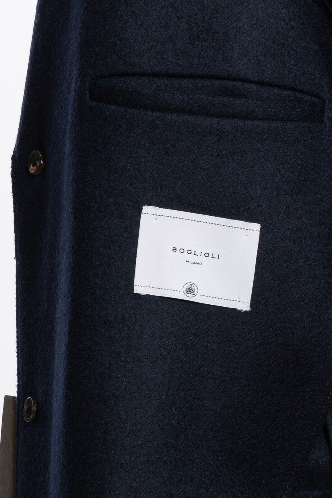 $1950 BOGLIOLI Single Braested Dark Blue Long Coat Flannel Wool 40 US / 50 EU