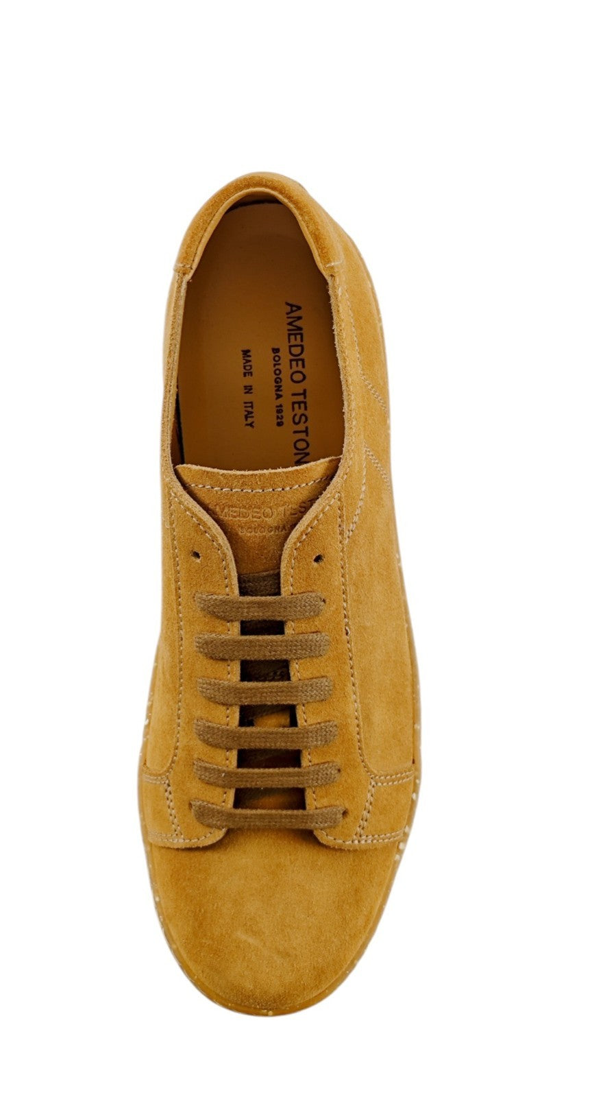 850$ TESTONI Unlined Sneaker Shoes Honey / Brulee Suede 8 UK / 9 US / 42 IT