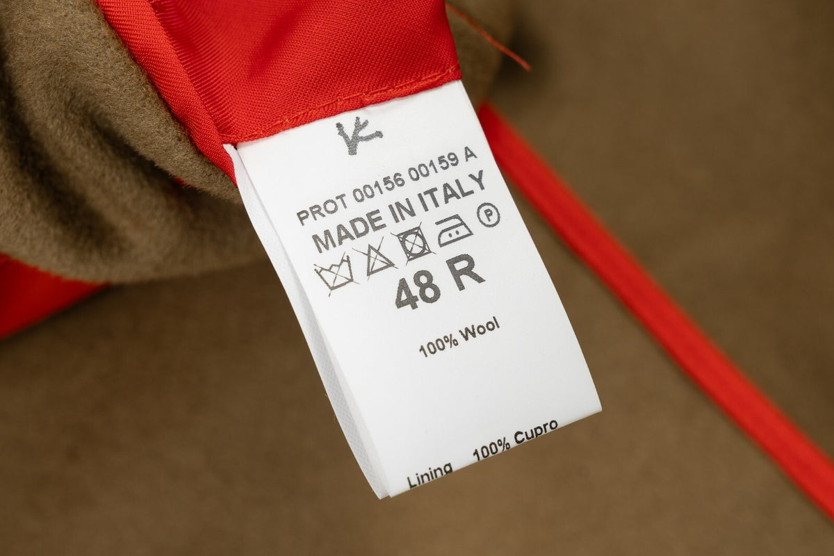 $6500 ISAIA NAPOLI Camel Double Breasted Coat Peacoat Soft Wool 38 US / 48 EU