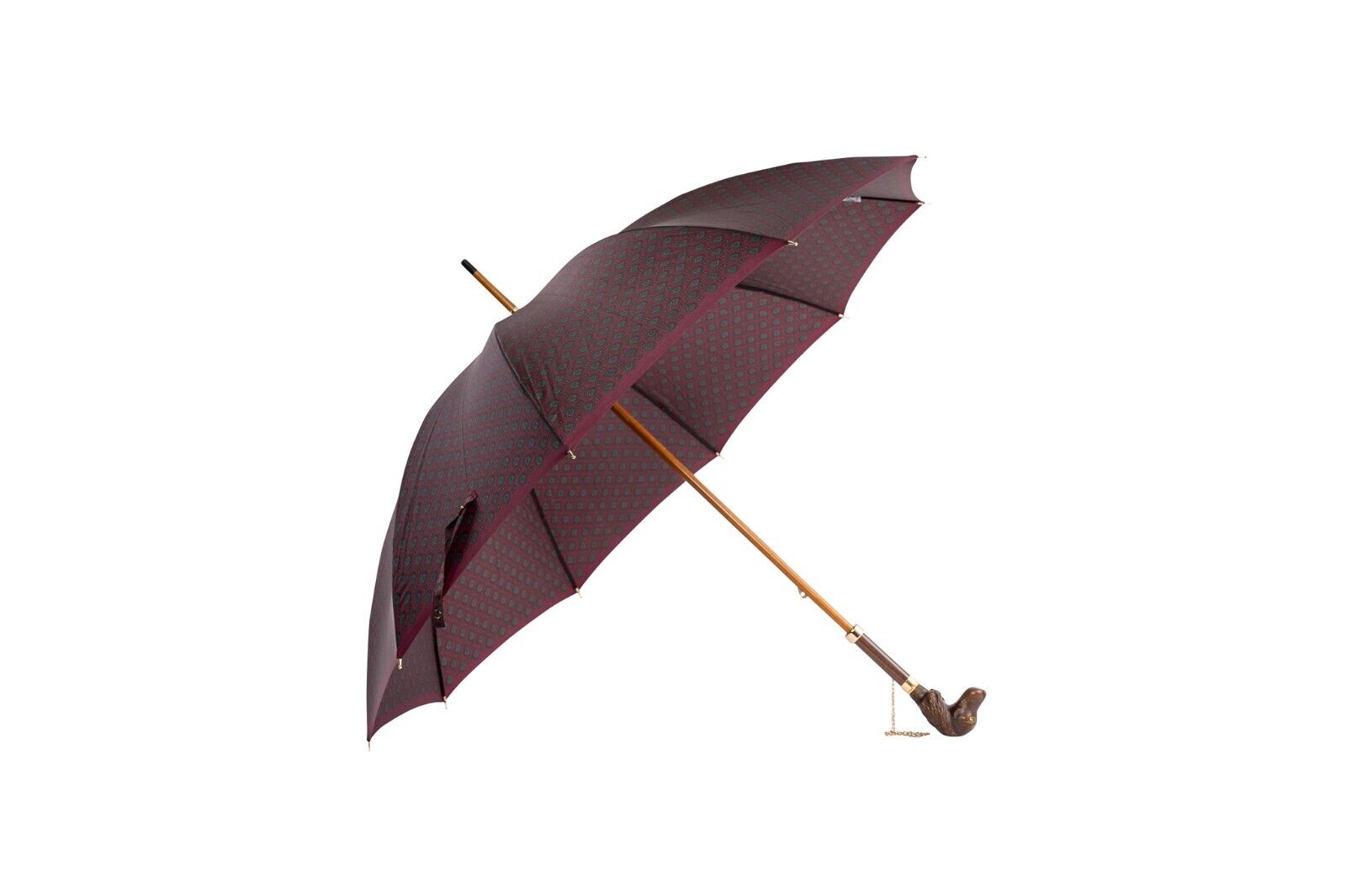 MARIO TALARICO NAPOLI Umbrella Burgundy Medallion "Animalier" Handmade Handle