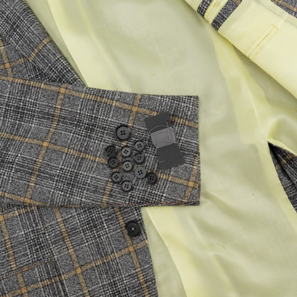 $6600 ISAIA "Gregorio" Gray Hand-Sewn Suit Flannel Wool Plaids 40 US / 50 EU 7R