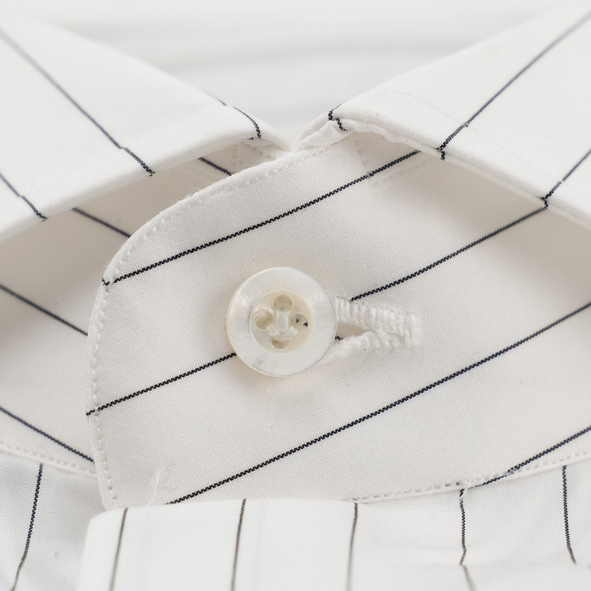 720$ ISAIA "Mix" Dress Shirt White Striped Fine Cotton Hand - Sewn 15 - 38