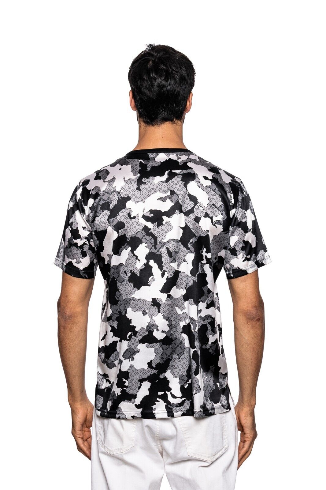 750$ ITALO FERRETTI T-Shirt "CAMOUFLAGE" 100% Silk COMO 40 US / 50 EU BIJAN