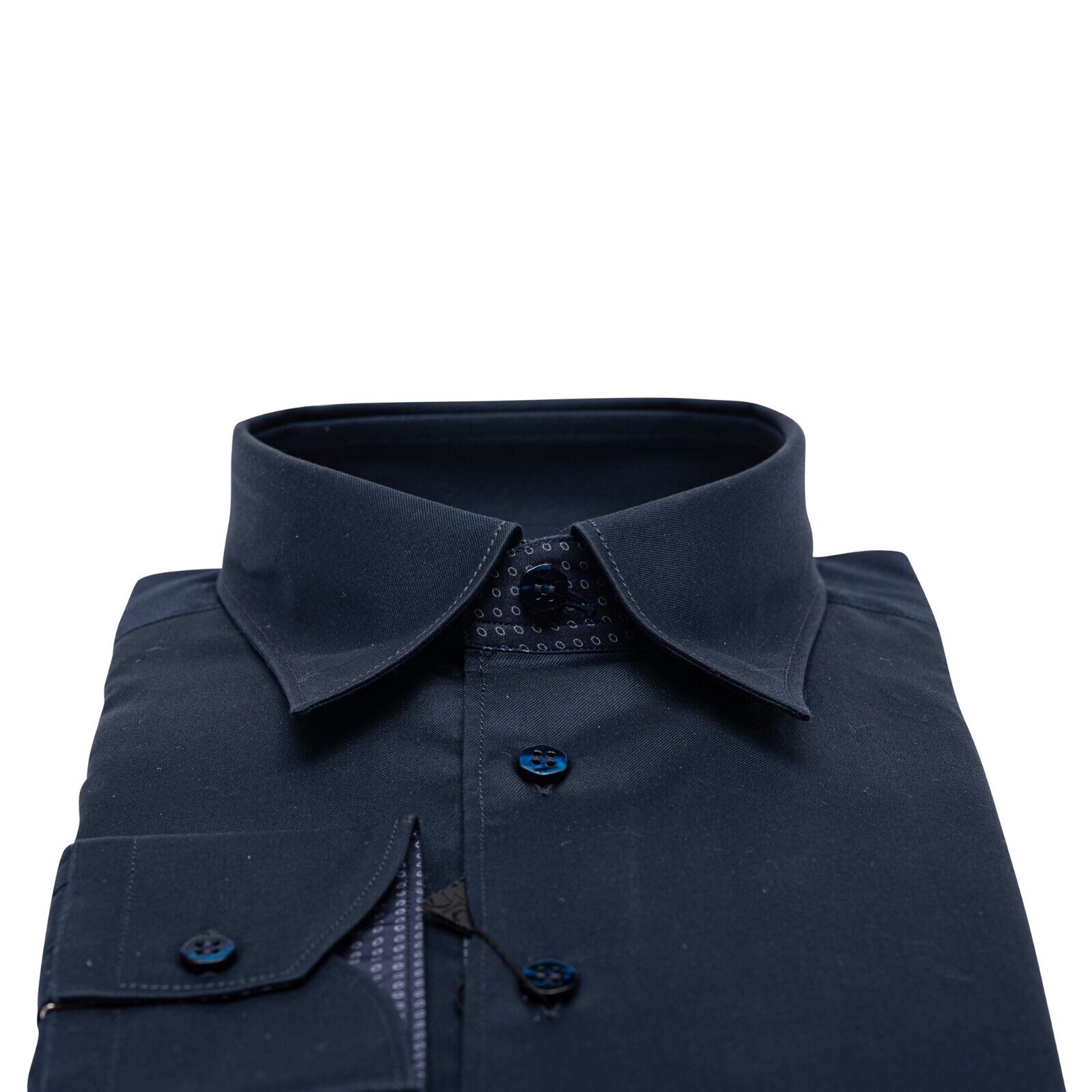 690$ ITALIAN LUXURY GERLIN Shirt Dark Blue Cotton 16 - 41 1B BIJAN