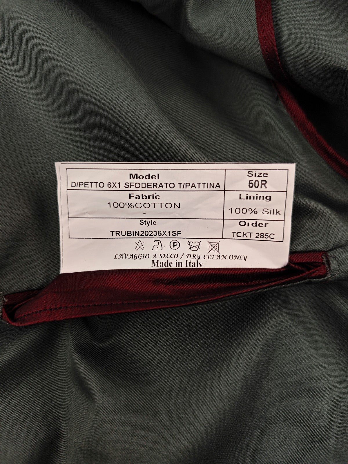 $1690 RUBINACCI NAPOLI Green Off Double Breasted Jacket Cotton