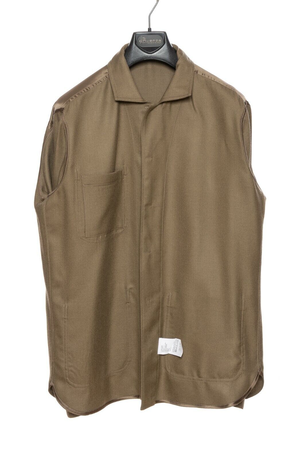 $1600 CARUSO Overshirt Shirt Casual Jacket 100% Cashmere Green Olive Relaxed Fit