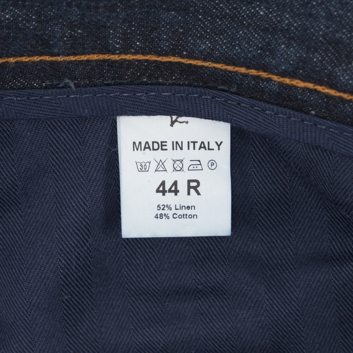735$ ISAIA NAPOLI Blue Denim Jeans Pant Cotton Linen Slim Fit 28 US / 44 EU