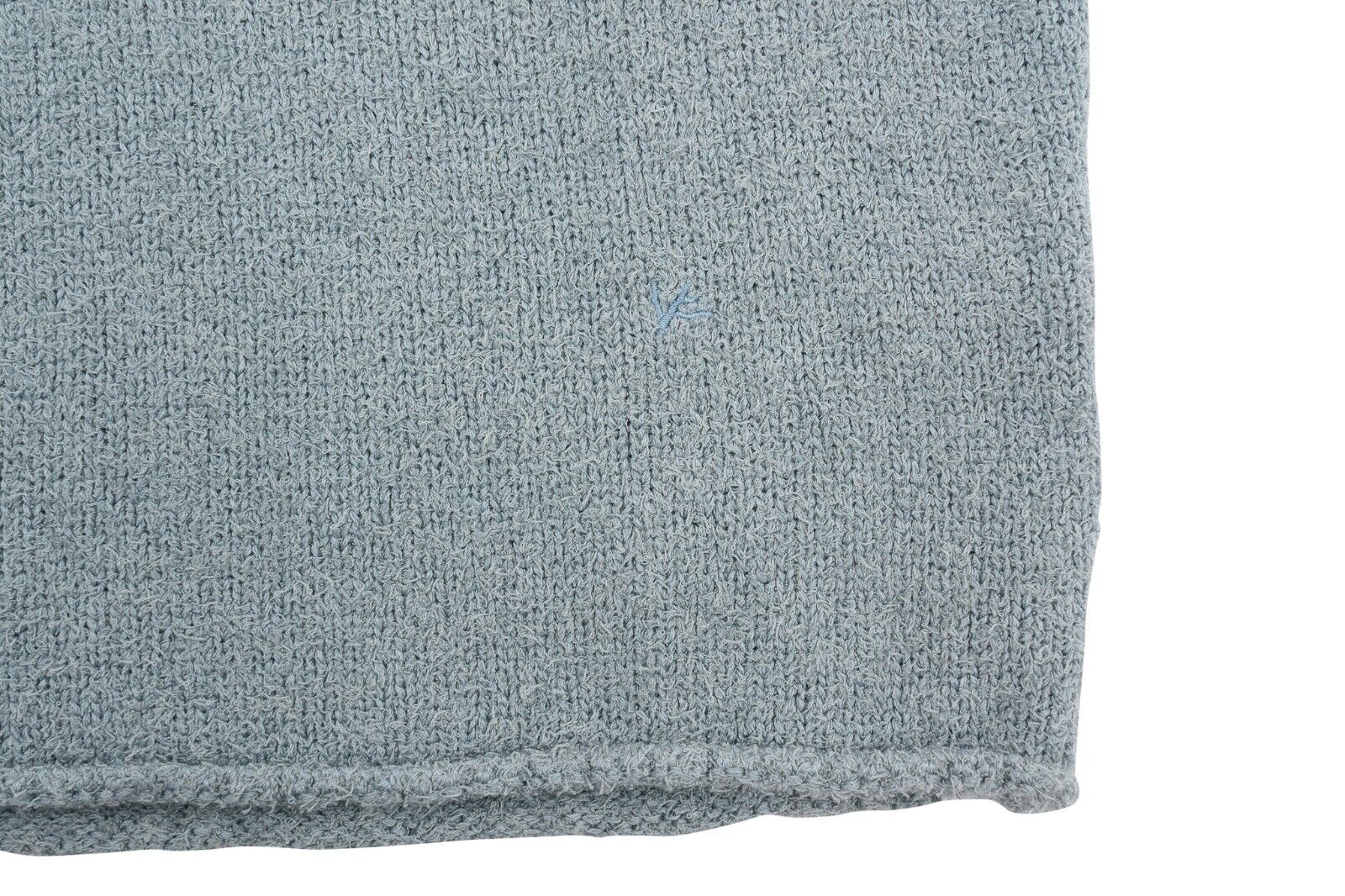 1600$ ISAIA NAPOLI "Vesuvio" Light Blue Sweater Mock-Neck Cashmere / Silk Size M