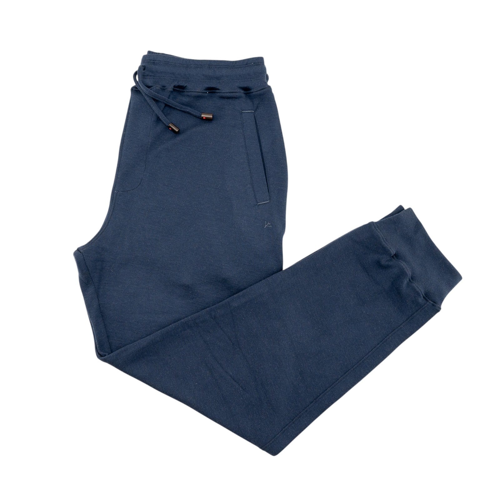 1450 ISAIA NAPOLI Blue Drawstring Track Pant Jersey Cotton / Silk Size XL
