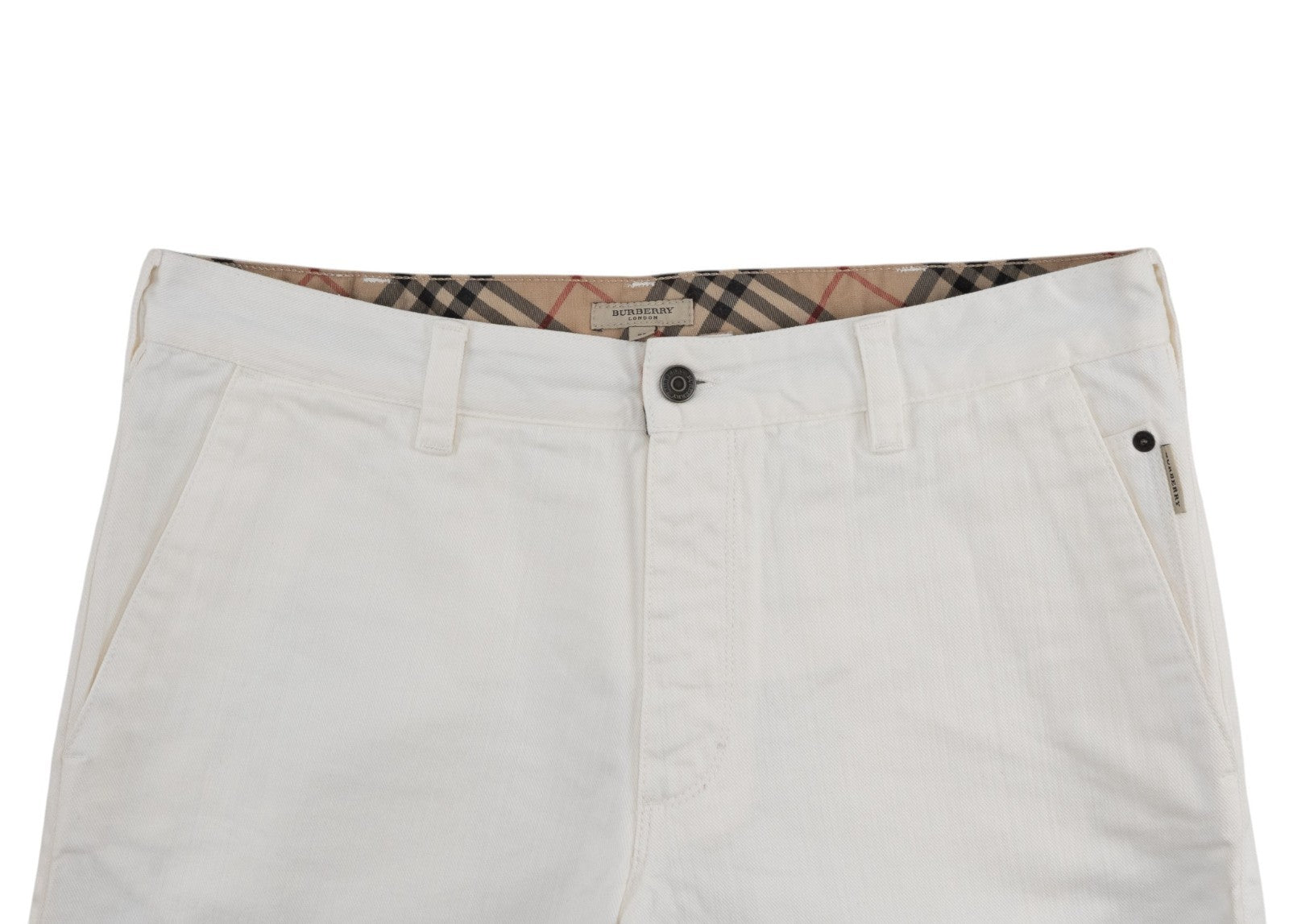 700$ BURBERRY White Pant 5 Pocket Denim Cotton Straight 36 US / 52 EU
