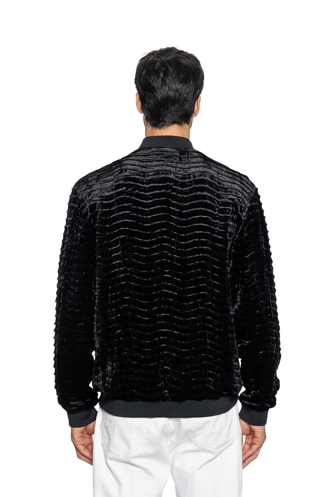 2000$ ITALO FERRETTI Bomber Jacket Velvet "REPTILE" Lining in Silk 42 US / 52 EU