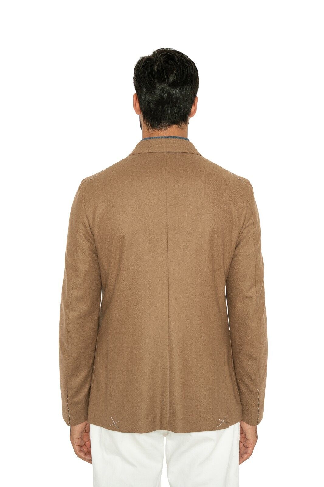 $1500 EIDOS by ISAIA NAPOLI Camel Double Breasted Jacket Sport Coat Wool Twill