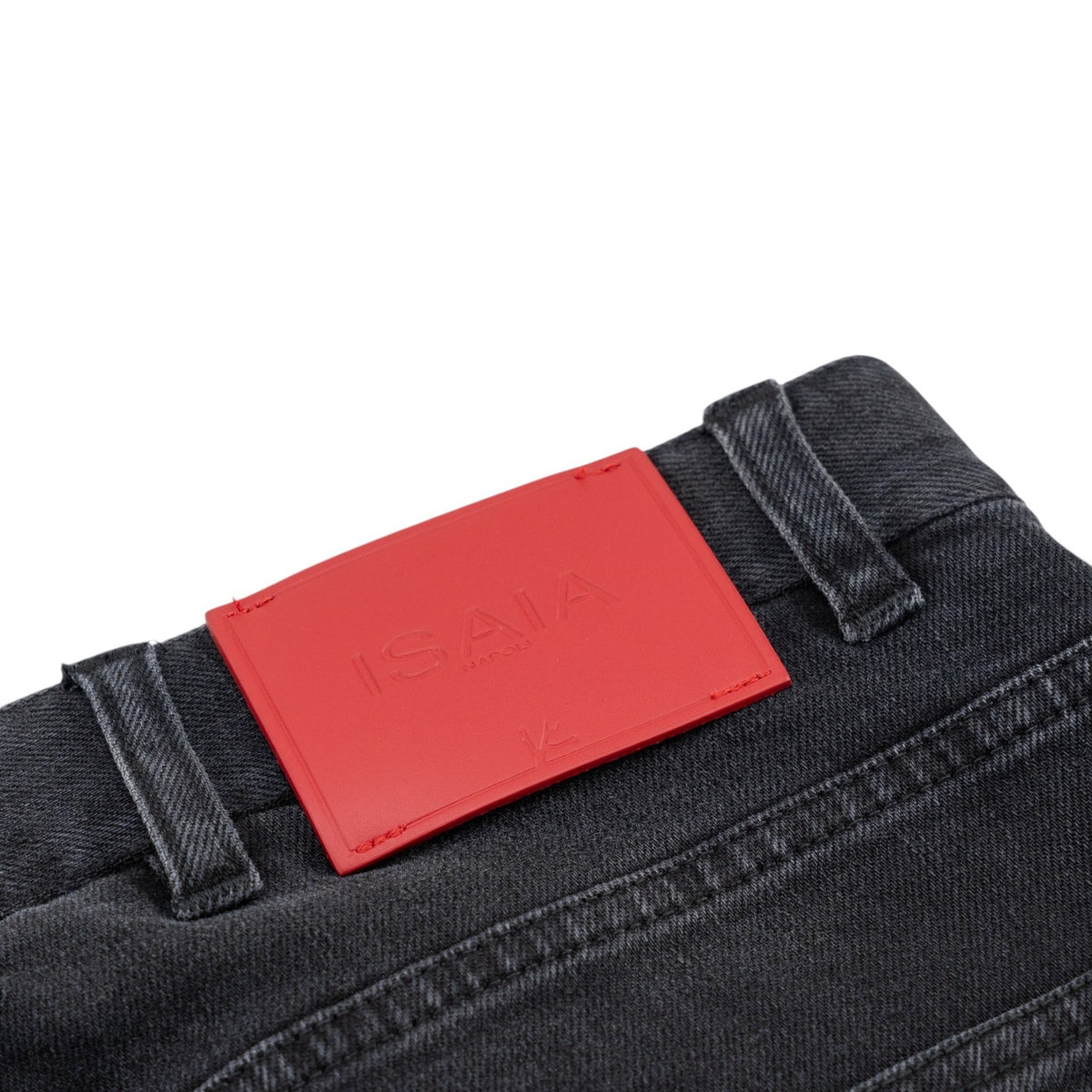 795$ ISAIA Black Washed Denim Jeans 5 Pocket Pant Cotton Slim Fit 36 US / 52 EU