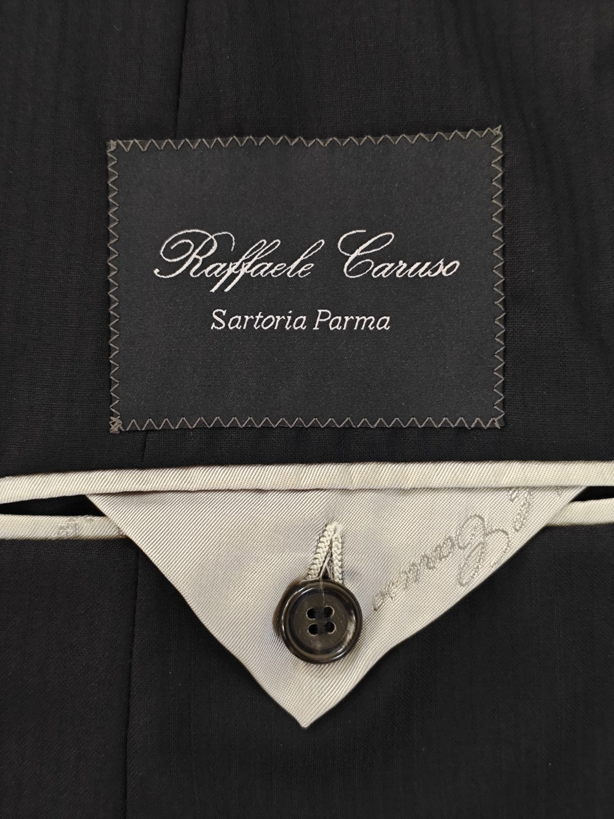 $2200 RAFFAELE CARUSO Blue Midnight Striped Suit LORO PIANA Wool 42 US / 52 EU