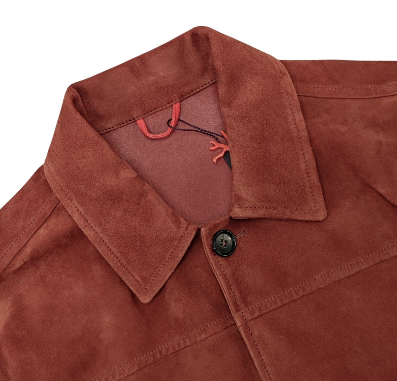 $5950 ISAIA NAPOLI Rust Jacket Suede Lambskin Leather 36 US / 46 EU