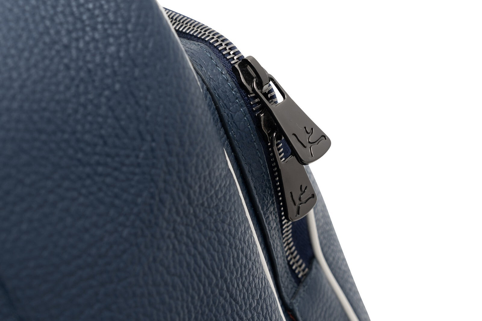 $2600 ISAIA NAPOLI "Logo" Blue Leather Large Duffle Bag Travel Weekender