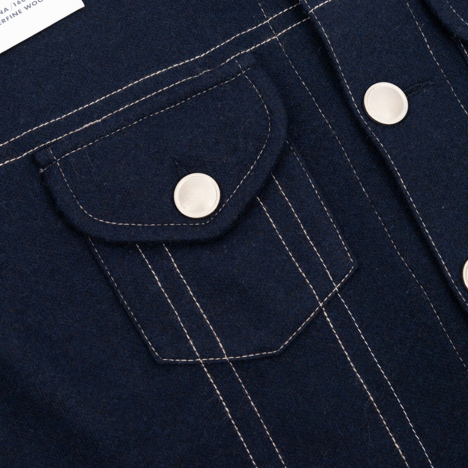 $2200 FEDELI CASHMERE Blue Jacket Trucker 100% Double Cashmere 42 US / 52 EU