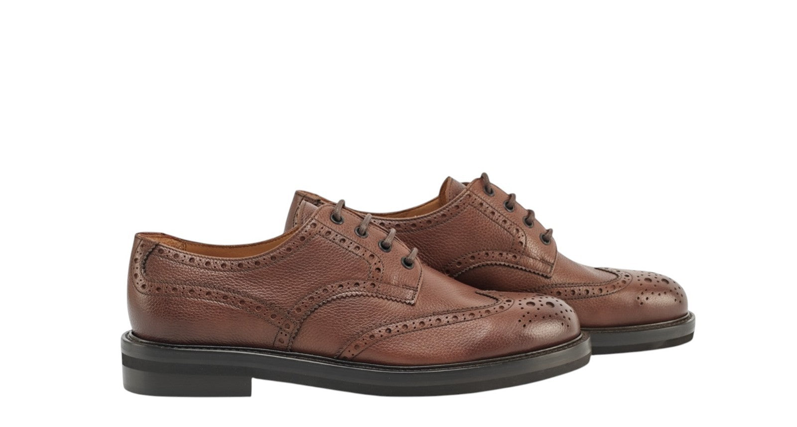 1200$ TESTONI "Camogli" Brown Derby Shoes Soft Grain Calf 8 UK / 9 US / 42 IT
