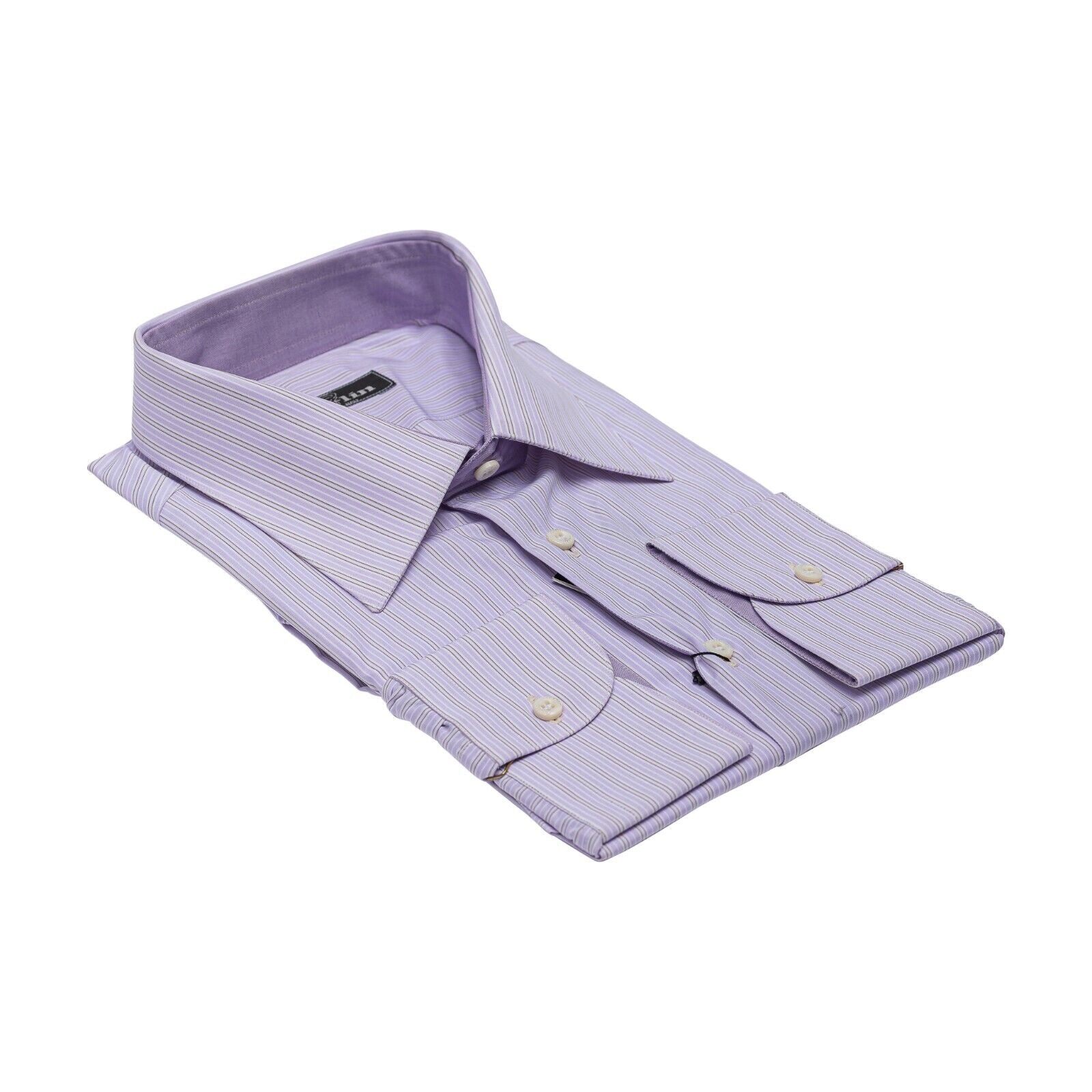 690$ ITALIAN LUXURY GERLIN Shirt Lilac Striped Cotton 16 - 41 - 1U BIJAN
