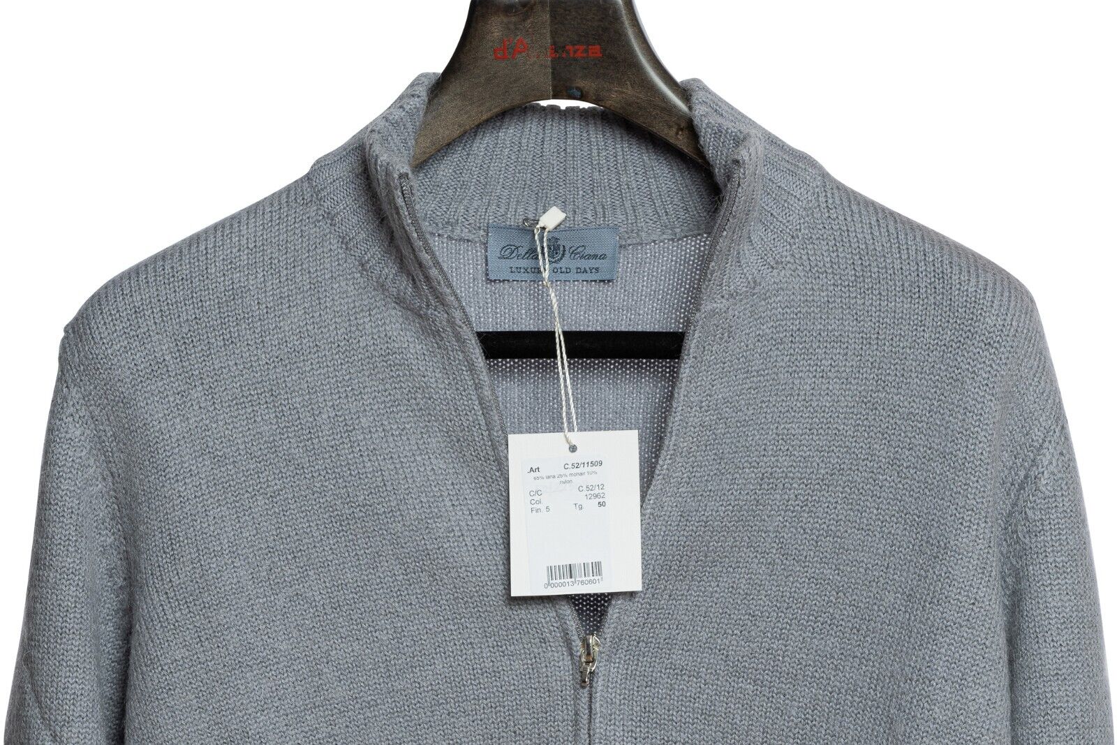 490$ DELLA CIANA CASHMERE Thick Sweater Cardigan Gray Wool / Mohair 40 US 50 EU