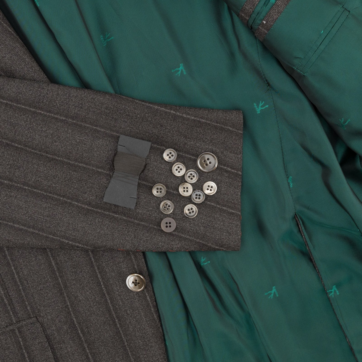 $6850 ISAIA NAPOLI "Marechiaro" Brown / Gray Suit Hand-Sewn Wool Striped