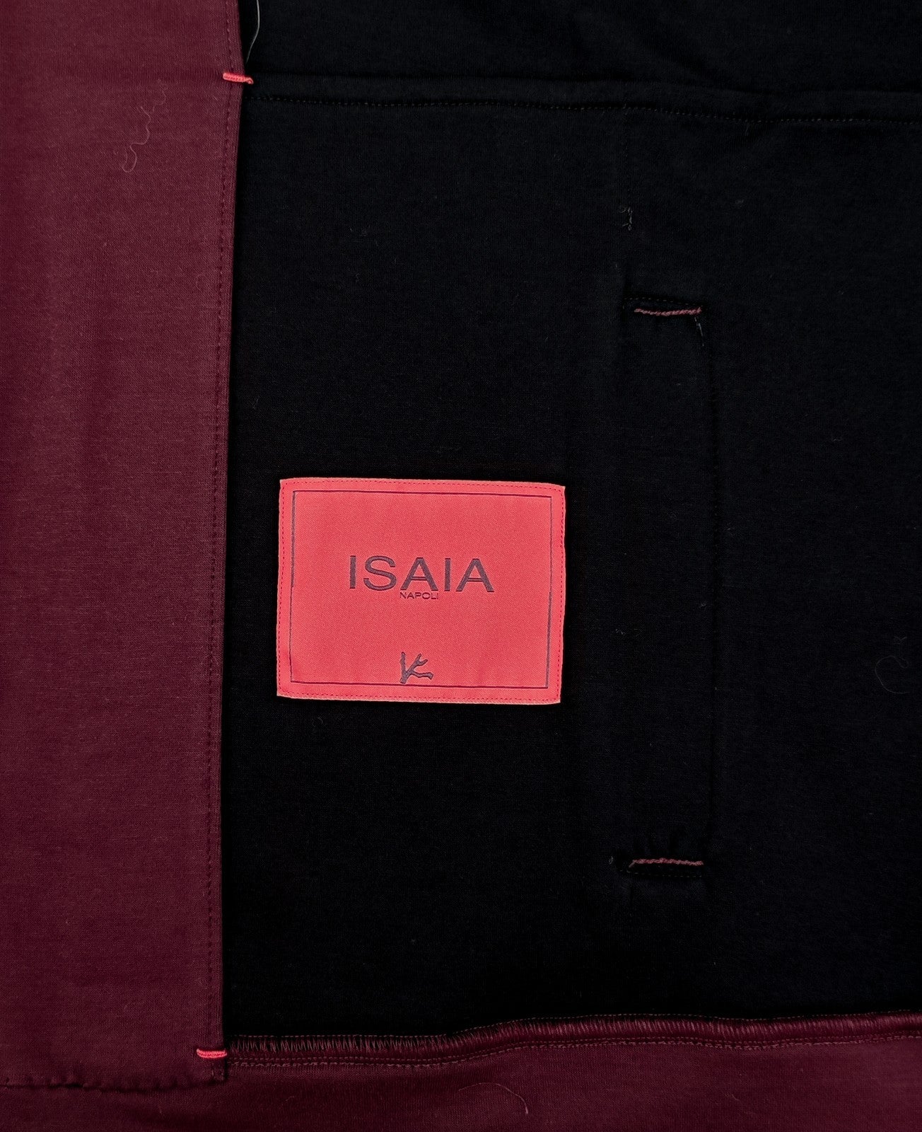 $2600 ISAIA NAPOLI Burgundy Hooded Tracksuit Jogging Jersey Cotton Size L