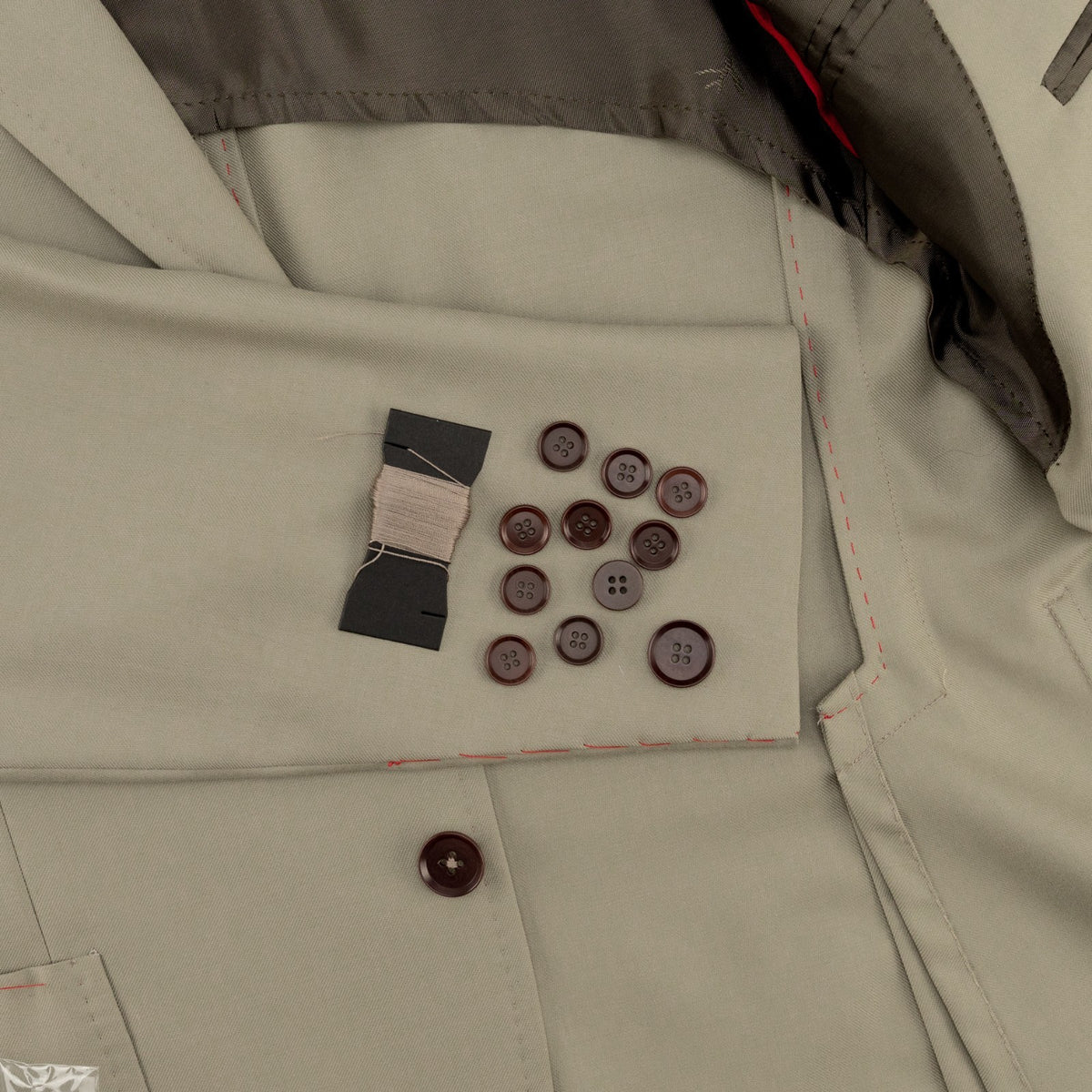 $6600 ISAIA "Capri" Taupe Hand-Sewn Suit Fine Wool Solid 36 US / 46 EU 8R