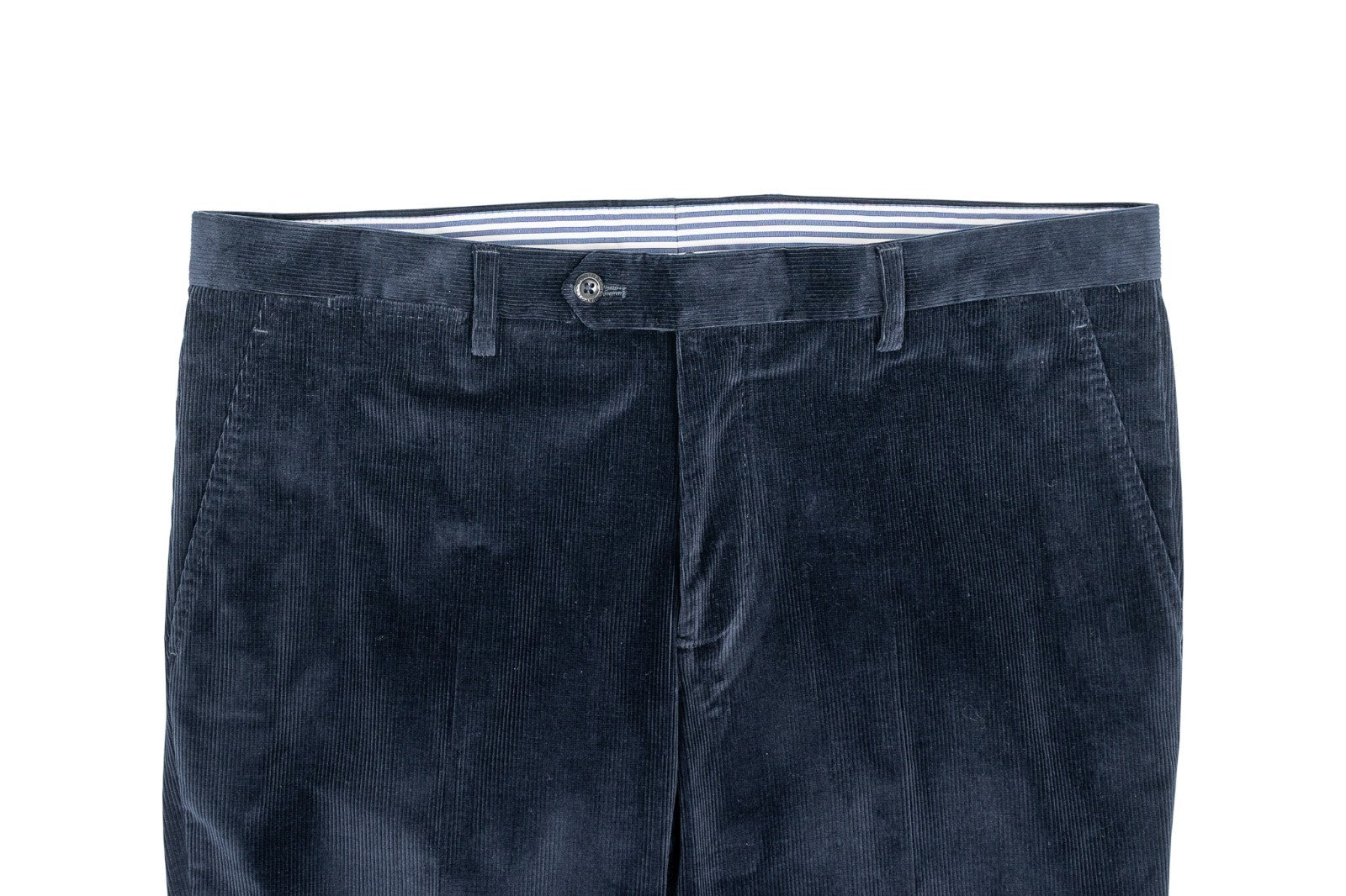 625$ RUBINACCI NAPOLI "Luca" Blue Cotton Corduroy Trouser Pant Made in Napoli