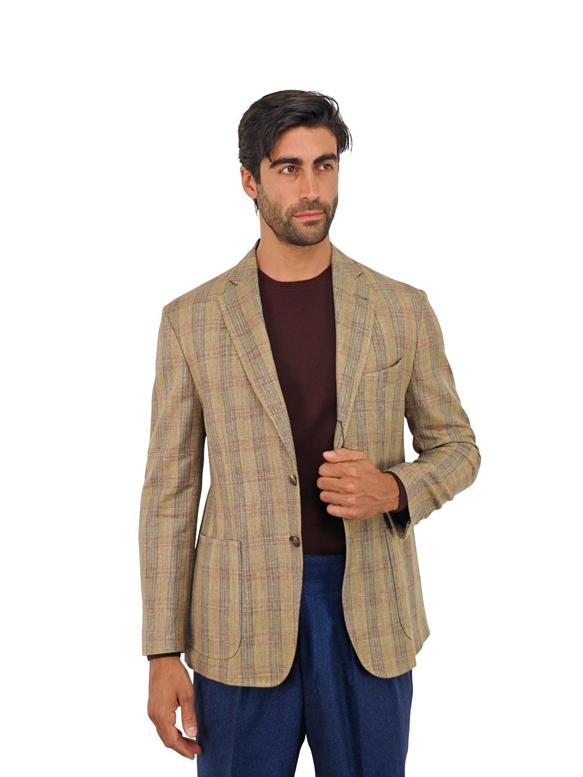 $1950 RUBINACCI NAPOLI Beige Jacket Sport Coat Silk Linen Wool 40 US 50 EU