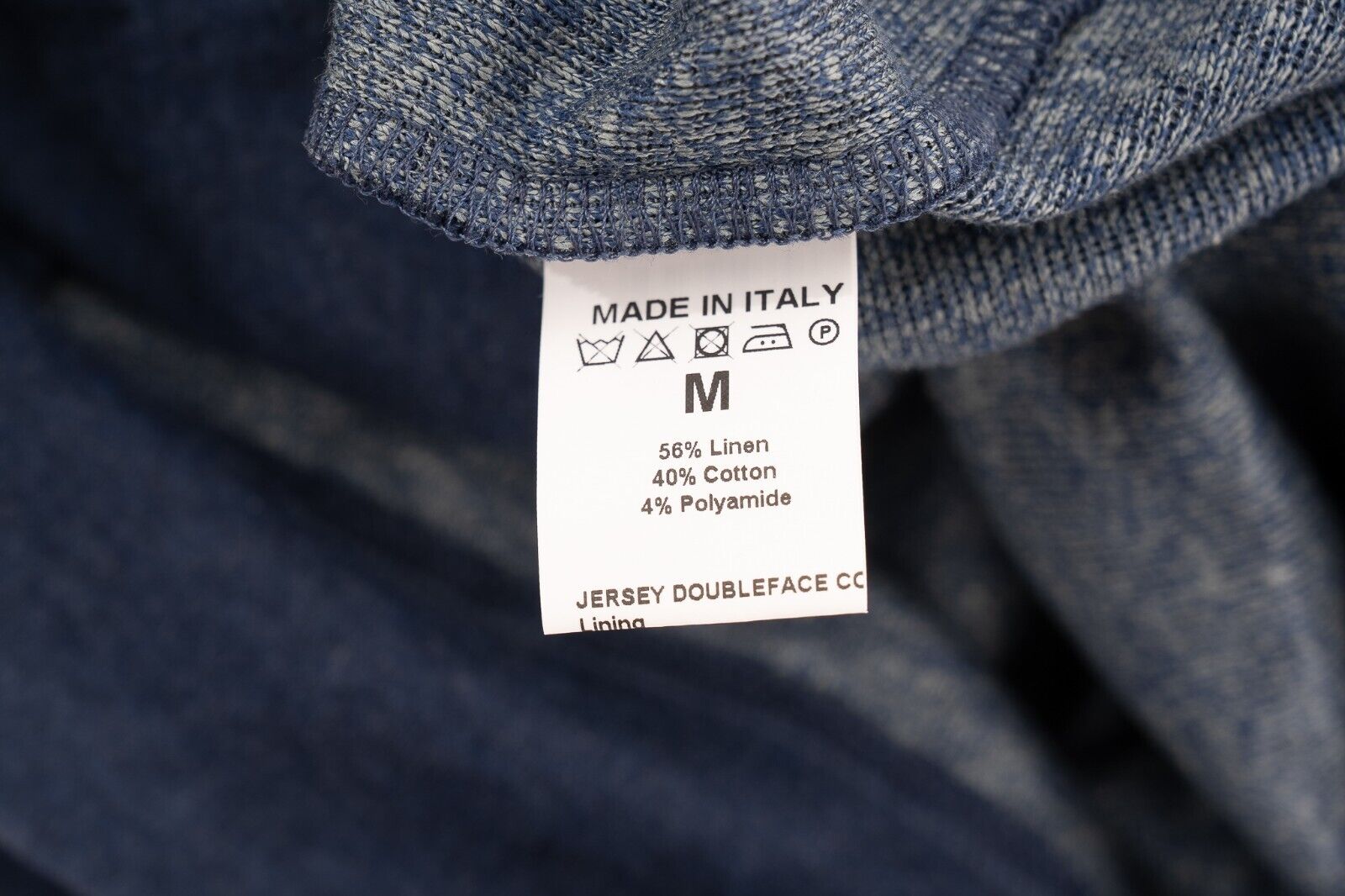 1600$ ISAIA NAPOLI Blue Solid Casual Zip-Up Hoodie Sweater Cotton / Linen Size M