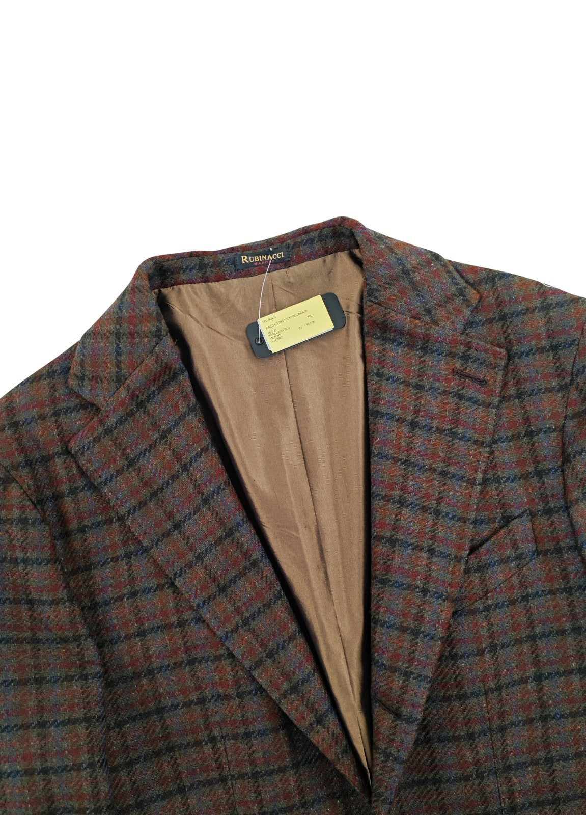 $2200 RUBINACCI Jacket Sport Coat Glen Check 100% Cashmere Tweed 36 US / 46 EU