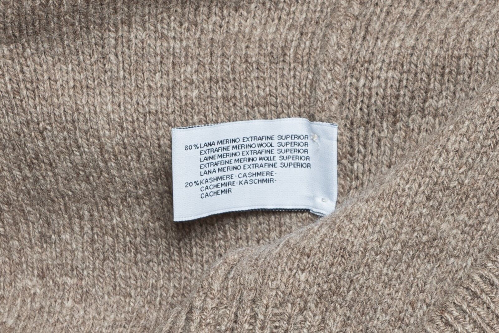 580$ DELLA CIANA CASHMERE Sweater Open Collar Merinos Wool / Cashmere Brown