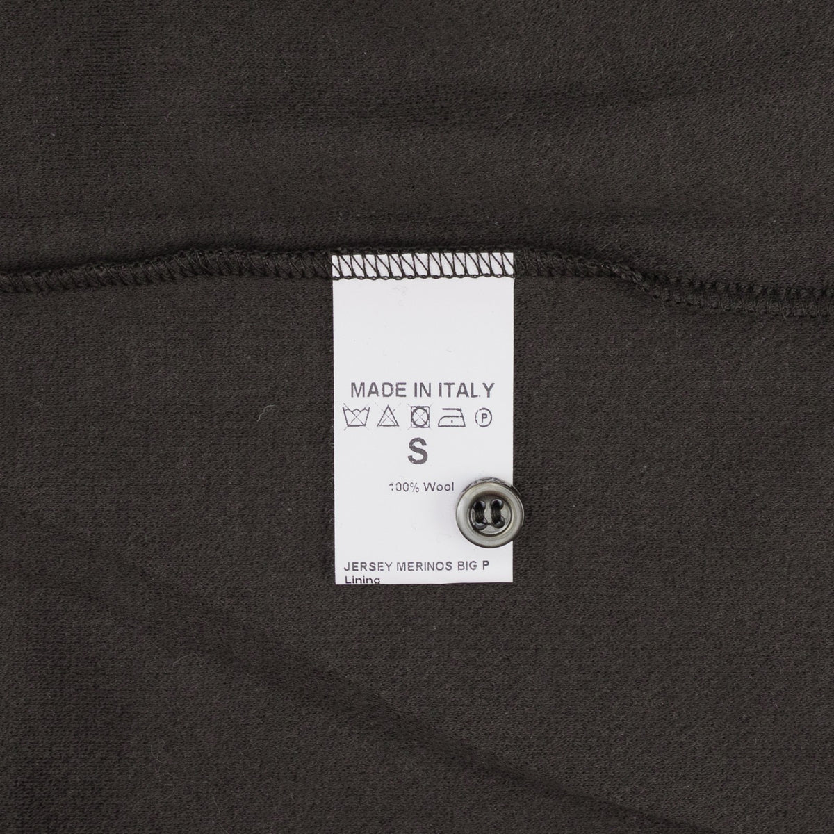 1200$ ISAIA NAPOLI Dark Brown Hand-Sewn Polo Jersey Knit Wool Merino Size S