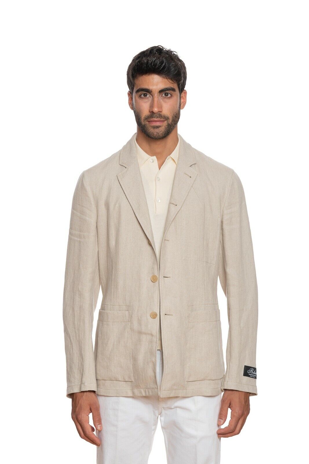 1800$ BELVEST Jacket Beige Solid Pure Washed Linen Drop 8 JACKETINTHEBOX Edition