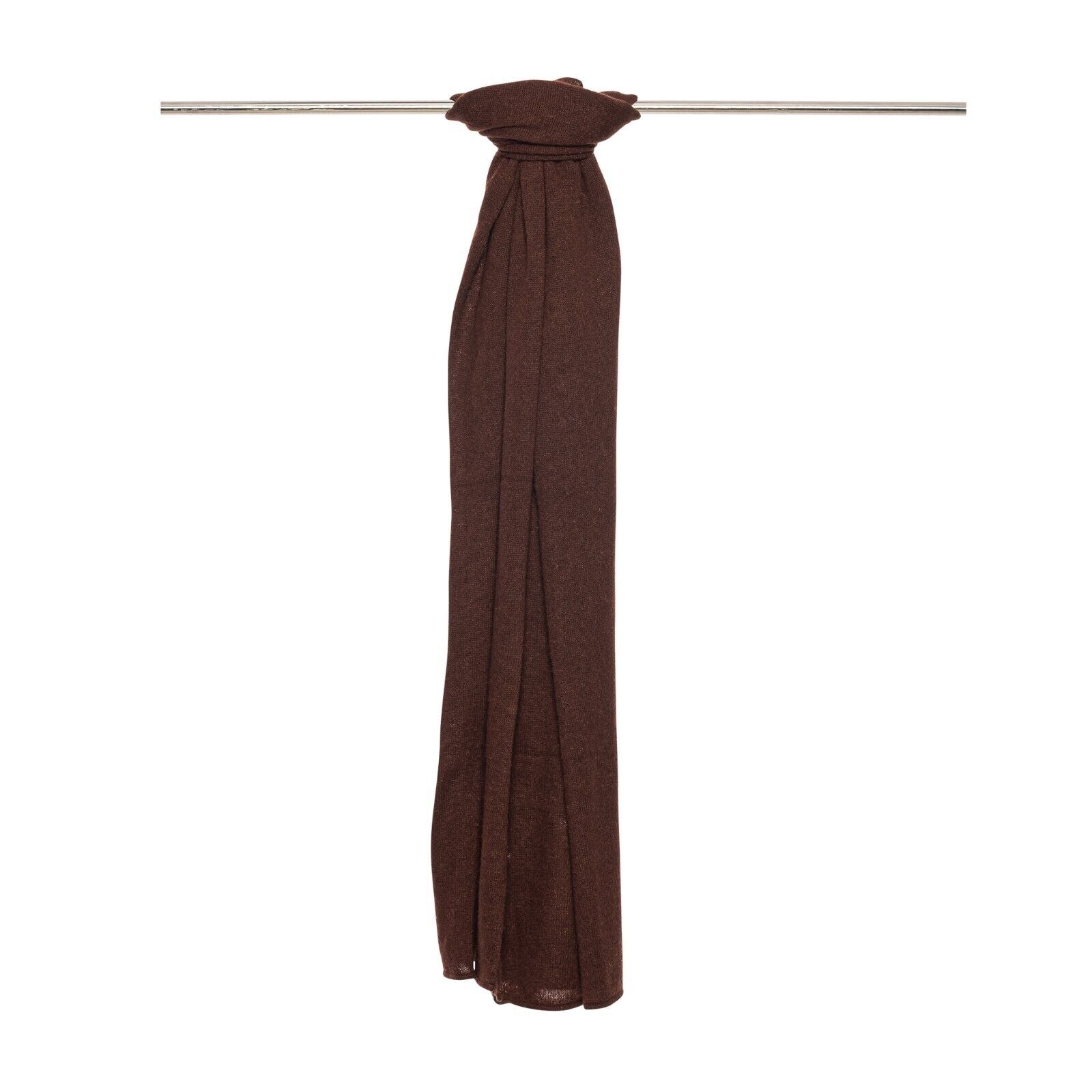 360$ FEDELI CASHMERE Casual Chic Stole Scarf Dark Brown 100% Soft Cashmere