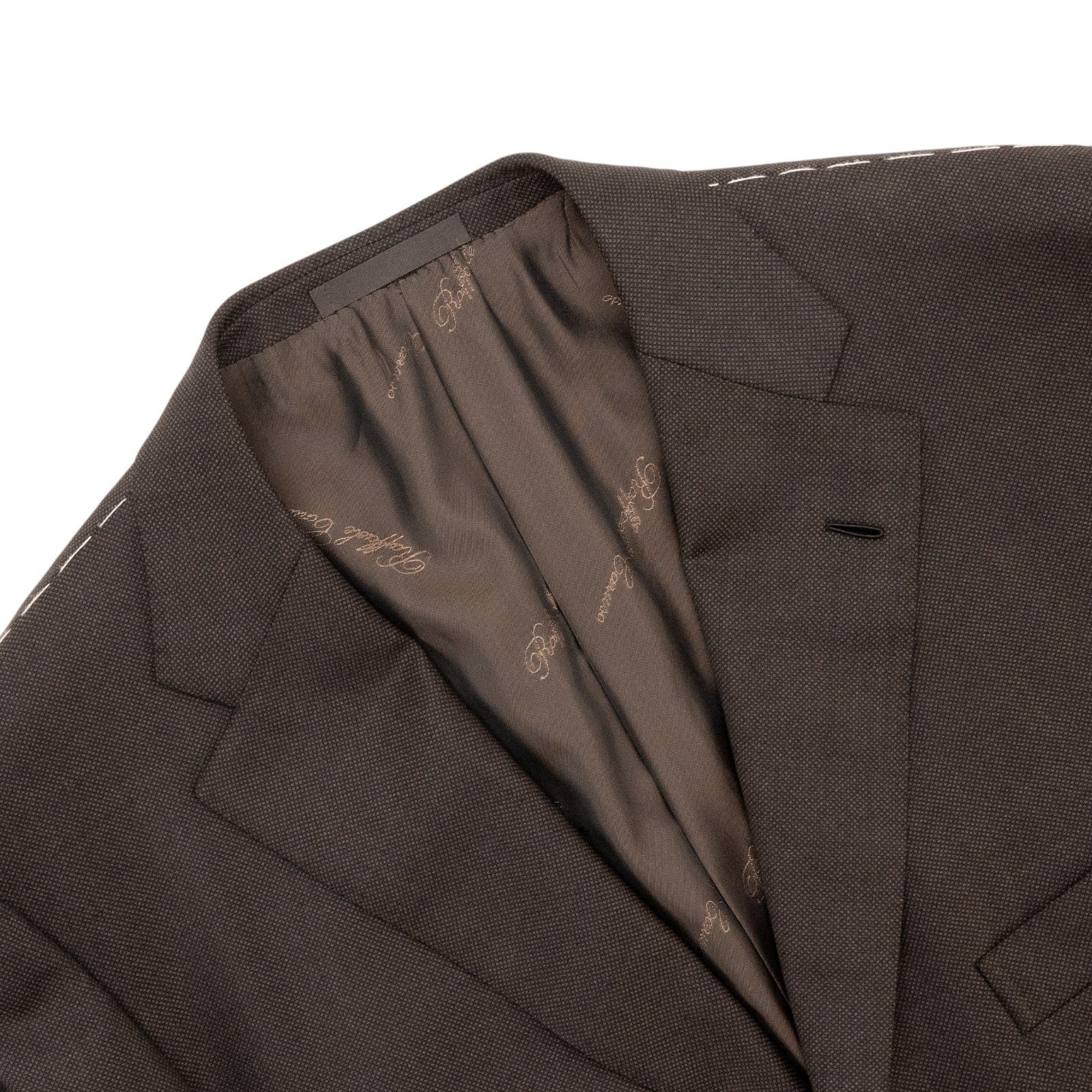 $2400 RAFFAELE CARUSO Brown Suit LORO PIANA 4 Season Wool 120's 44 US 54 EU
