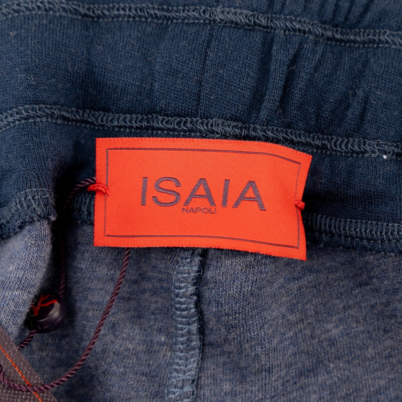 1450 ISAIA NAPOLI Blue Drawstring Track Pant Jersey Cotton / Silk Size XL