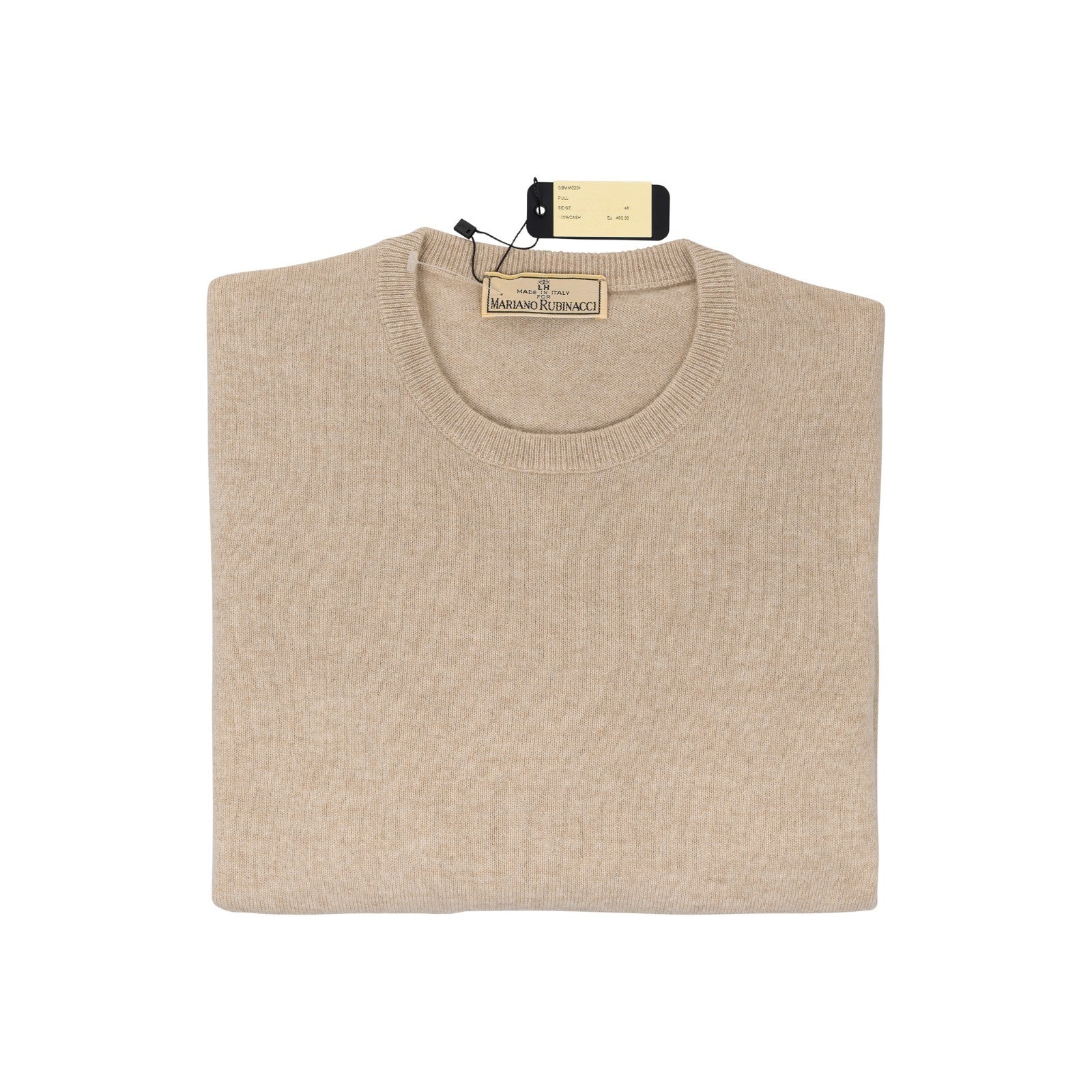 750$ RUBINACCI NAPOLI Beige Sweater Crewneck 100% Soft Cashmere 38 US / 48 EU