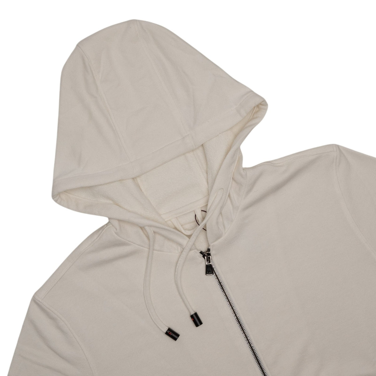 $1850 ISAIA NAPOLI White Full Zip Track Jacket Jersey Cotton - Silk Size S